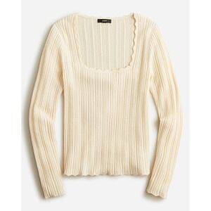 J. Crew Women's Cream Ribbed Sweater